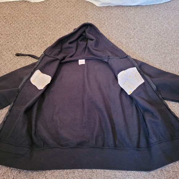 Black With Gold Embroidered IOWA Hooded Jacket - Picture 8 of 10